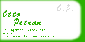 otto petran business card