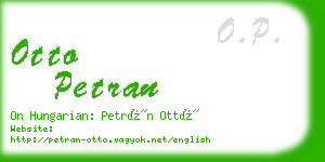 otto petran business card